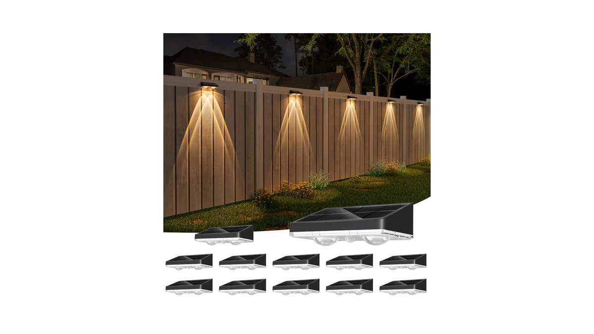Niorsun Solar Fence Lights,12 Pack Solars Deck Light,warm White Color,outdoor