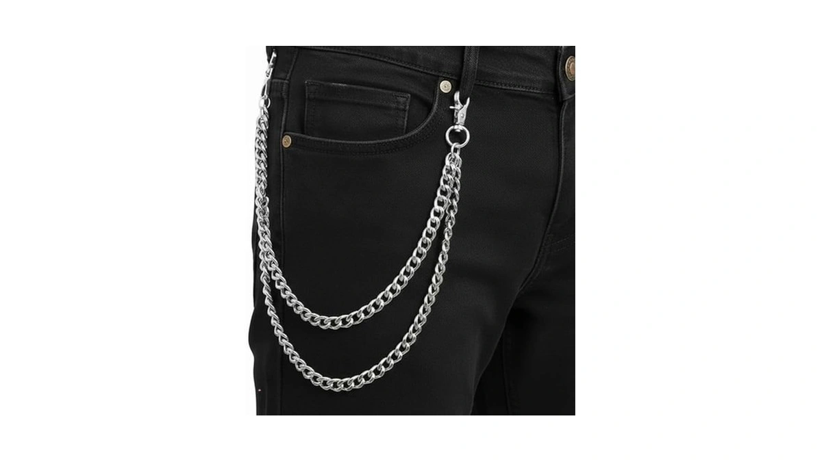 Sabozeㅤ Wallet Chain & Pants Chain For Jeans, Double Layer,