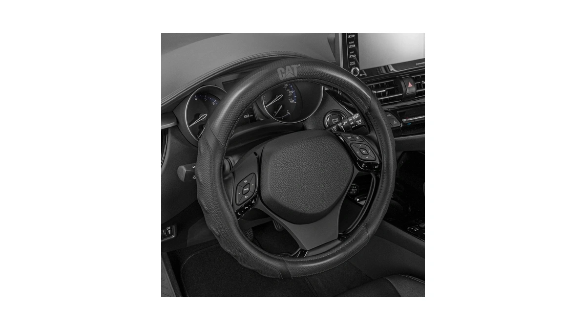 Cat® Hexsport Black Carbon Fiber Steering Wheel Cover, Durable And