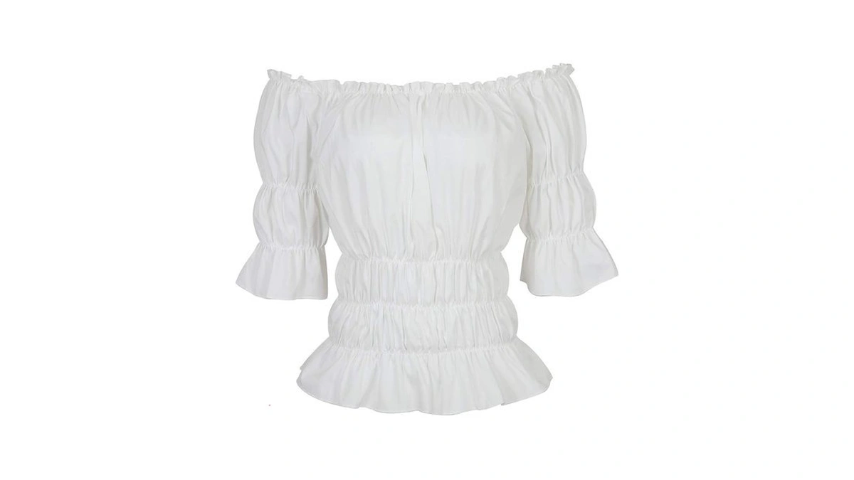 Off The Shoulder Tops For Women Renaissance Pirate Shirt White