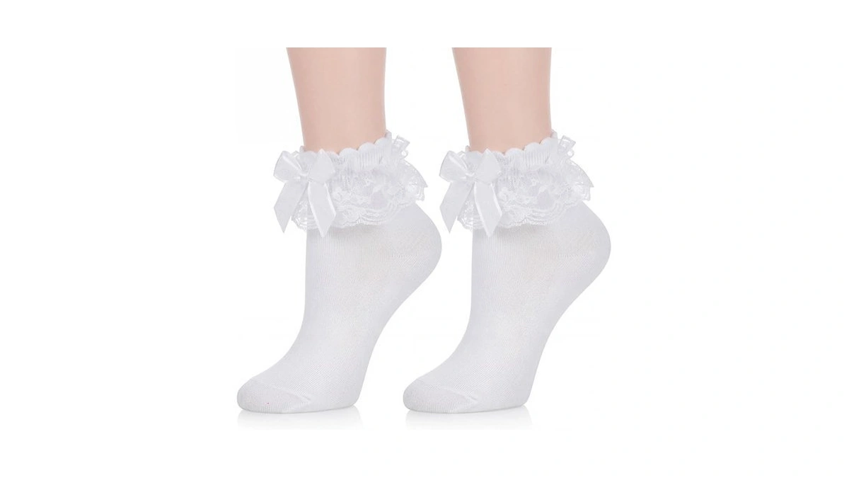 Qhanshiee Ruffle Socks Women Lace Ruffle Frilly Ankle Socks With