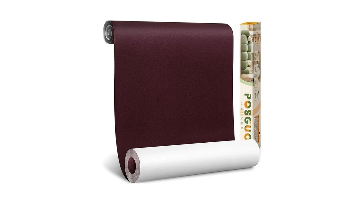 Self Adhesive Couch Patch Repair Fabric Velvet Tape Burgundy, 17