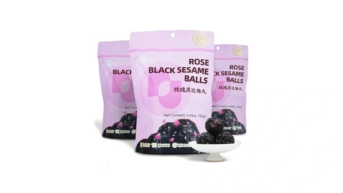 Organic Rose Black Sesame Balls Snacks Specially Added Natural Heavy