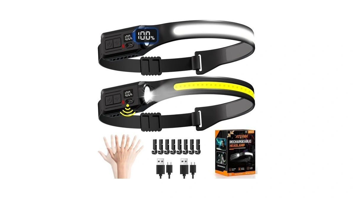 Headlamp Rechargeable 2p, 230° Led Head Lamp For Adults With