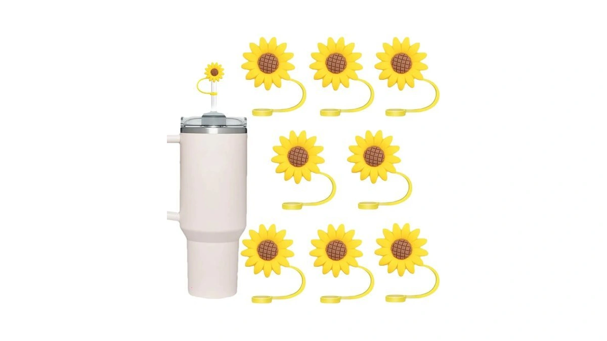 Aiomisko Straw Covers, Soft Silicone Toppers, Fit 0.4in/10mm Straws, Compatible