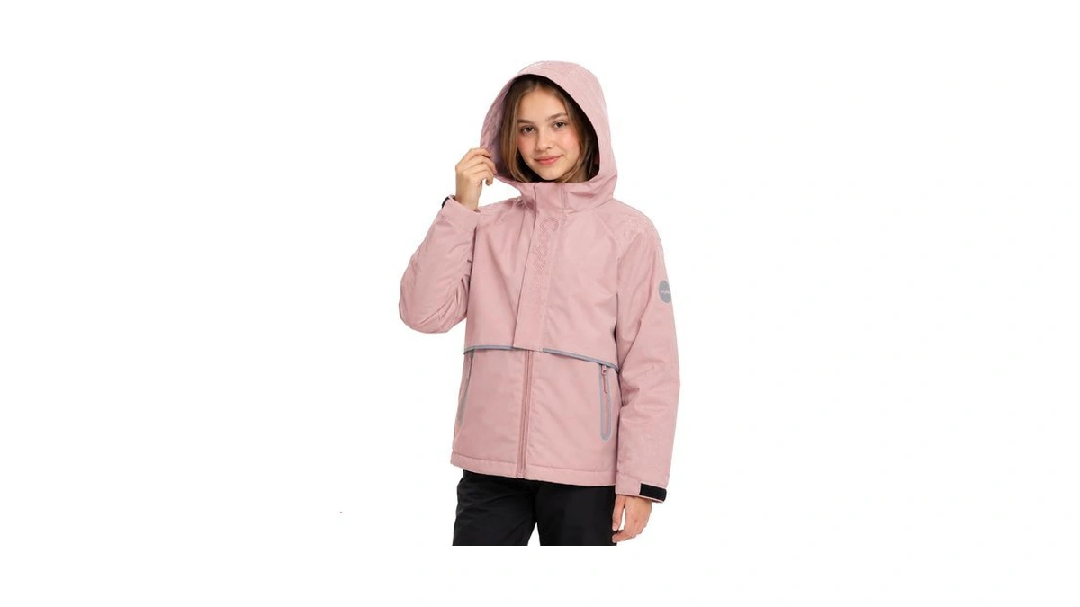 Gogokids Boys Girls Waterproof Rain Jacket Fleece Windproof Raincoat Pink