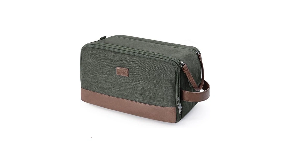 Wandf Travel Toiletry Bag For Men, Canvas Shaving Dopp Kit