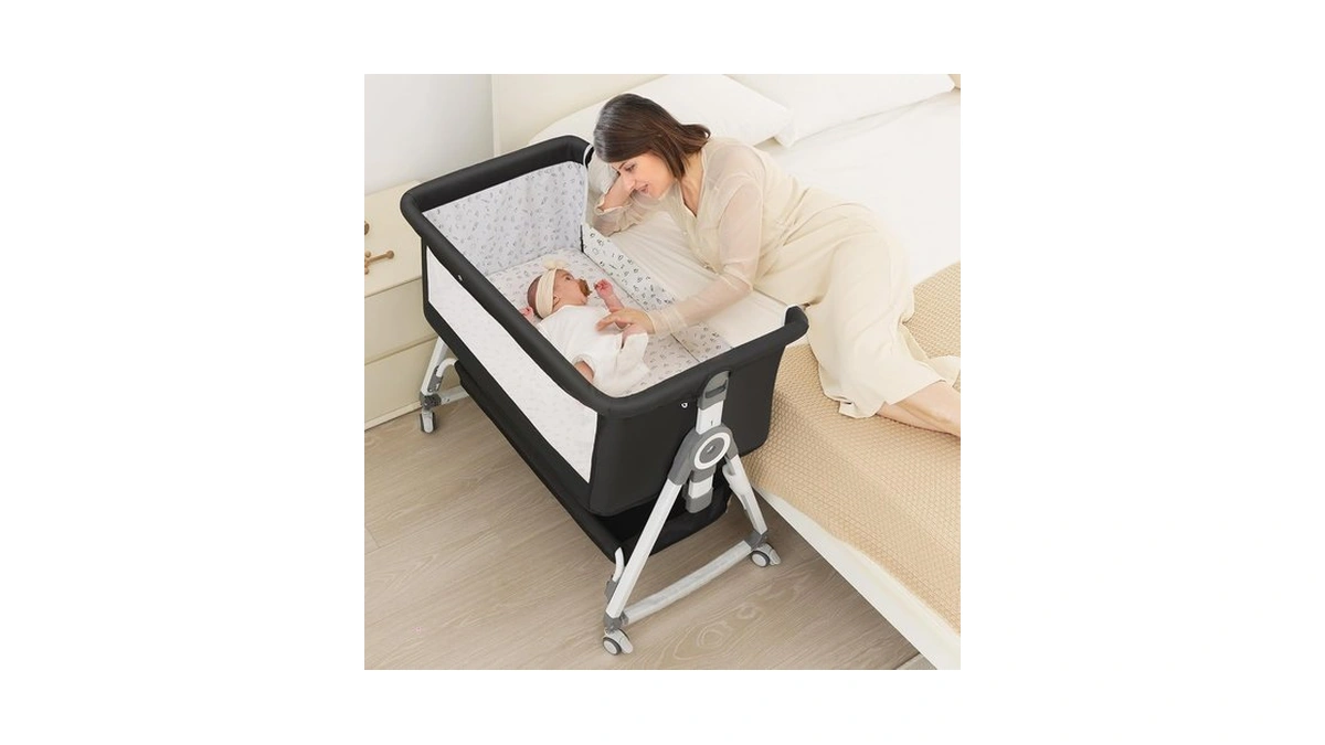 Ohfly Baby Bassinet, Portable Bedside Bassinet, Twin-friendly, 4-in-1 Bedside Crib