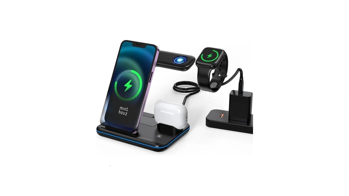 Minthouz Phone Wireless Charger, 18w Fast Charging Station For Iwatch