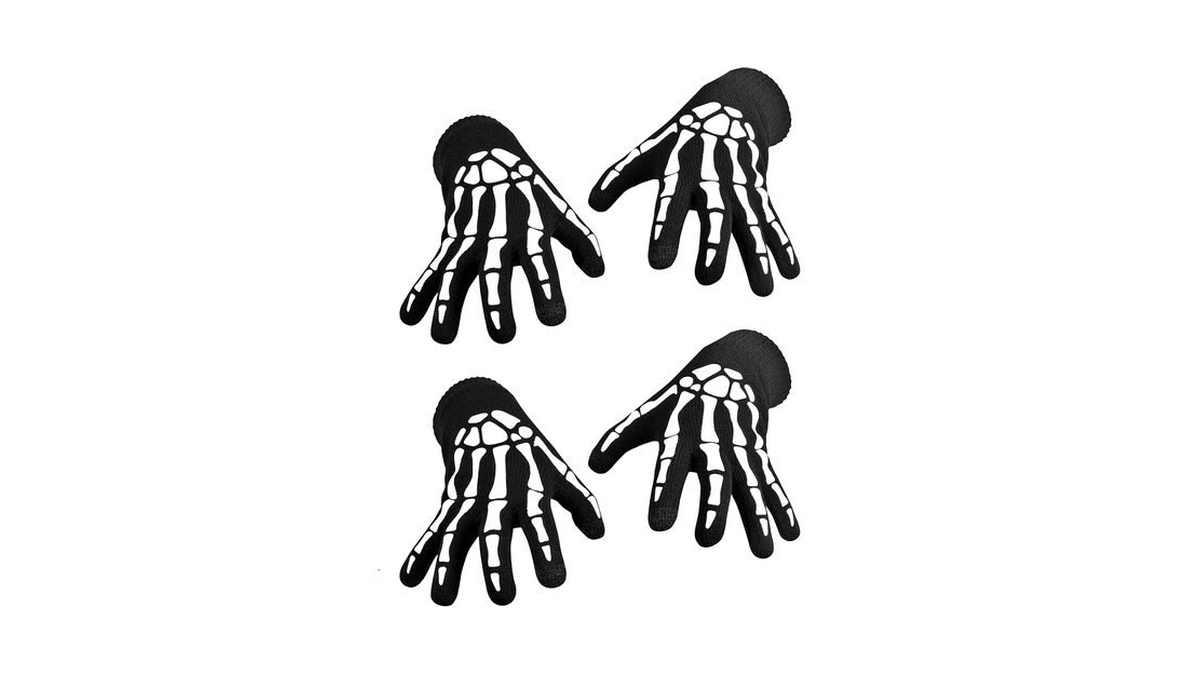 Crossfingers Skeleton Gloves Glow In The Dark Touchscreen Warm 2