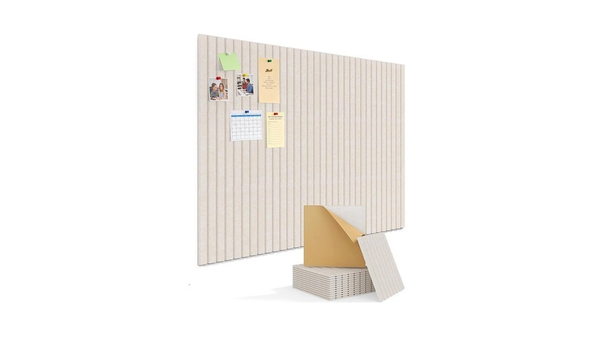 Kuchoow Felt Bulletin Board Tiles Self Adhesive Pin Cork Board