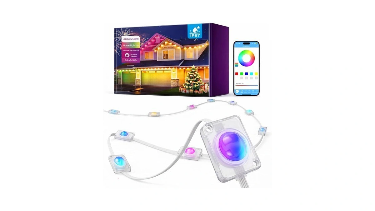 Imaihom Permanent Outdoor Lights, 100ft Rgb Color Chasing String Lights