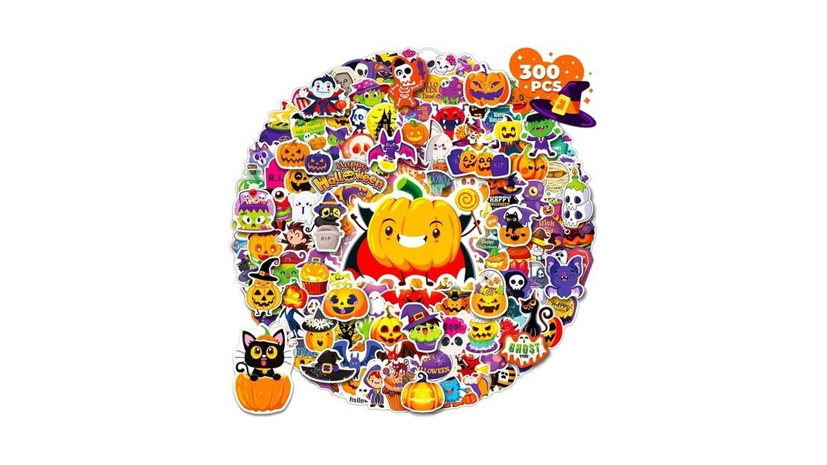 300pcs Halloween Stickers For Kids, Vinyl Holiday Decals