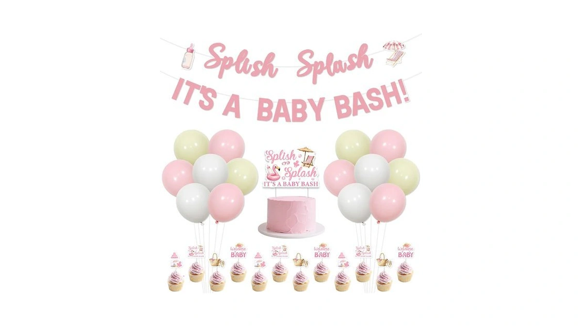 Splish Splash Baby Shower Decorations Pink Summer Beach Pool Party