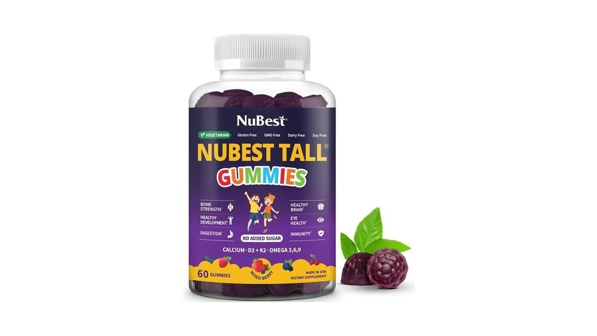 Nubest Tall Gummies For Kids 2+ & Teens, Sugar-free Growth