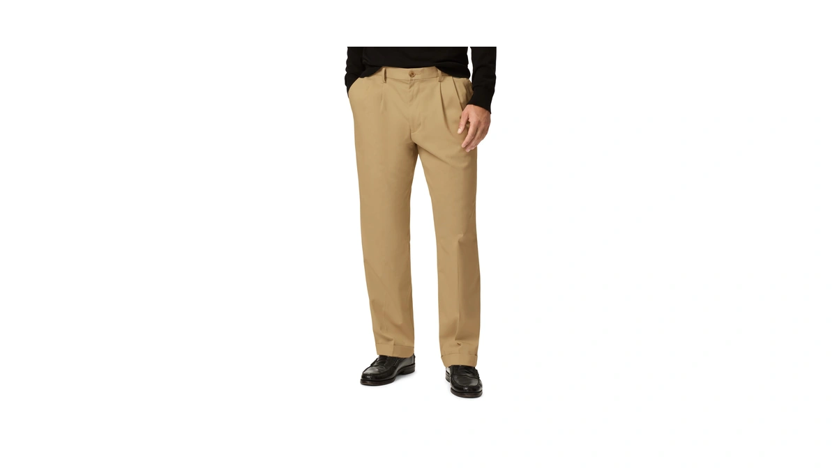 Dockers Men's Relaxed Fit Comfort Khaki Pants - Pleated, British