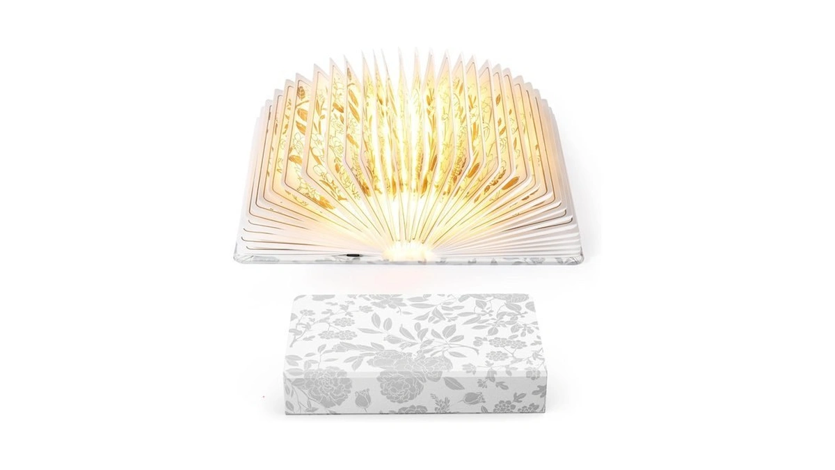 Zbole Book Lover Gift, Folding Book Lamp Decor, Portable Print