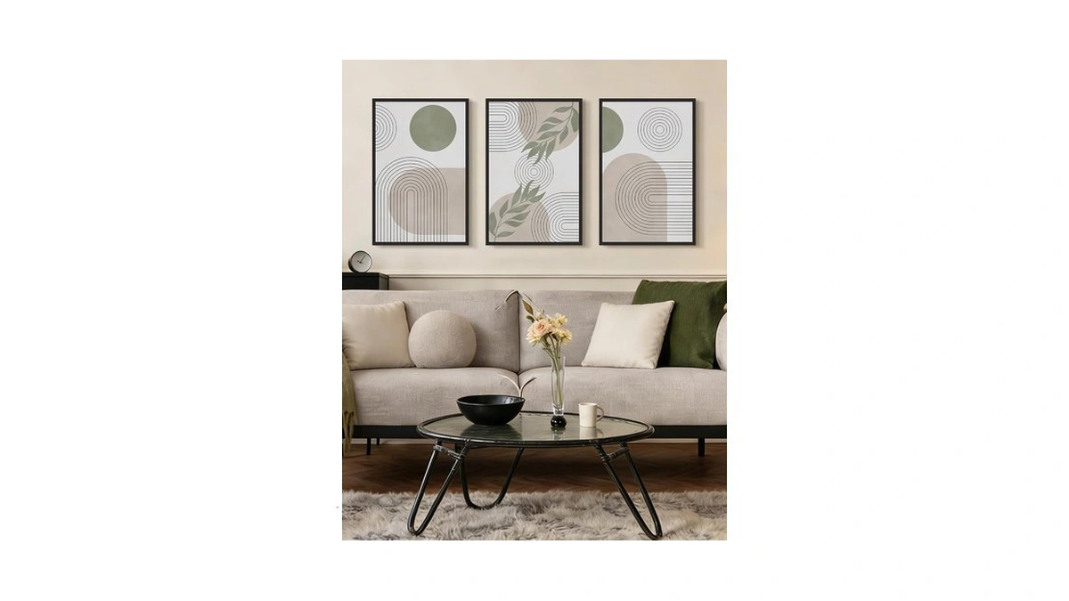 Drsoum Green Bohemian Wall Art Framed Boho Plant Sage Wall