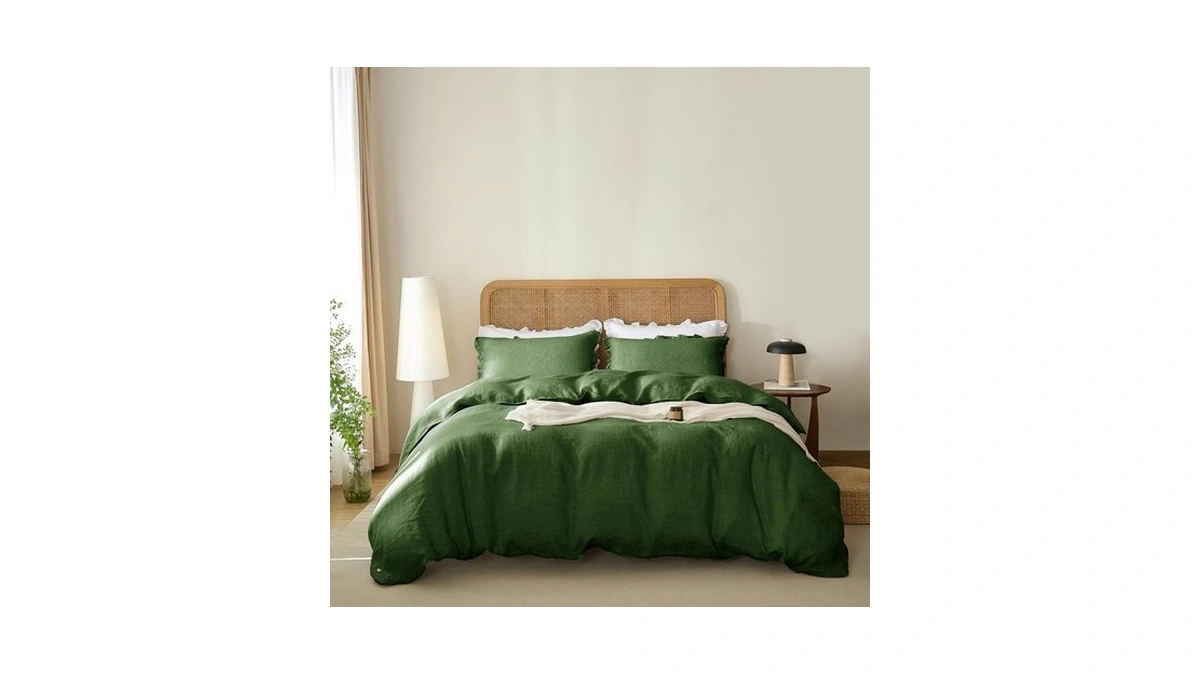Talasily 100% French Linen Queen Duvet Cover Set, Organic Linen