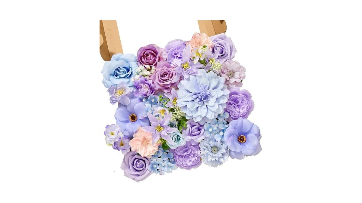 Alecono Purple And Blue Silk Artificial Flowers For Diy Wedding