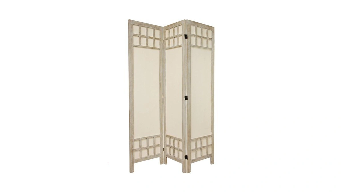 Oriental Furniture 5 1/2 Ft. Tall Window Pane Fabric Room