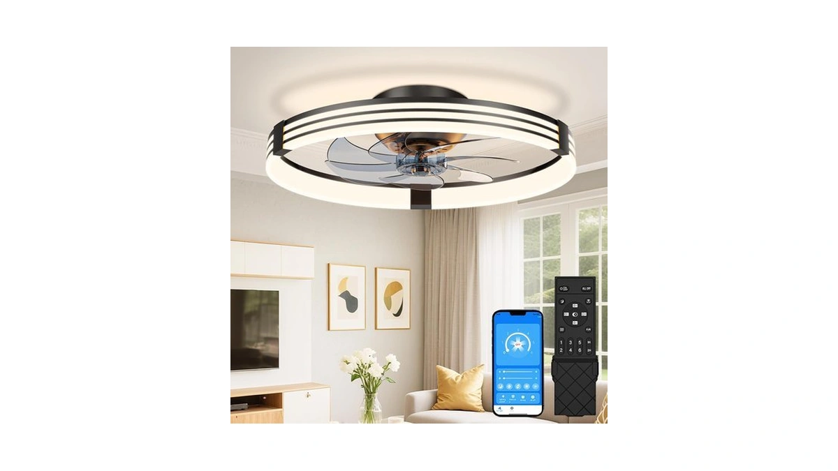 Volisun Low Profile Ceiling Fans With Lights And Remote, 20in