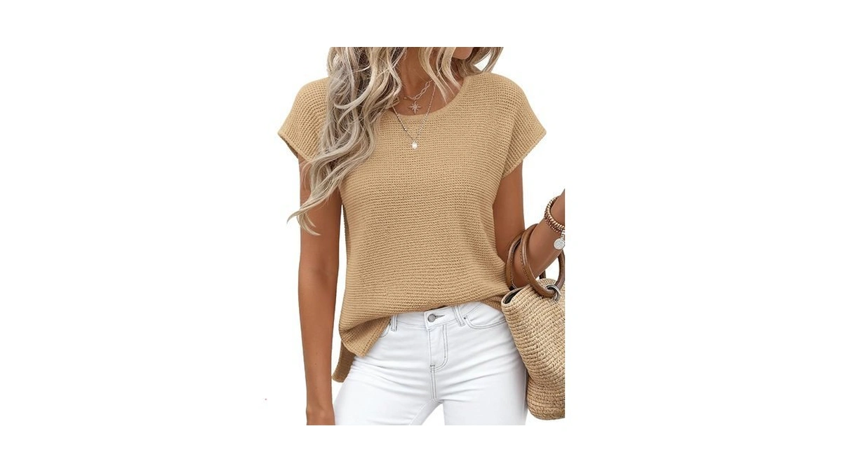 Btfbm Sweater Vest Women Cap Sleeve Tops,khaki,x-large