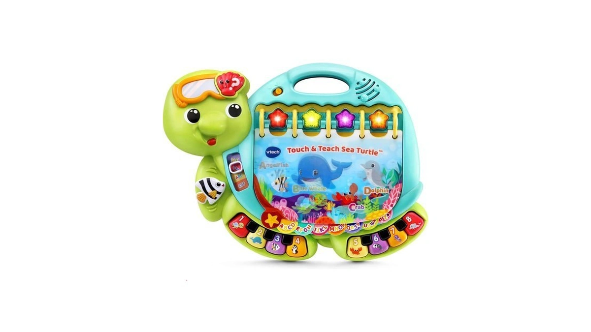 Vtech Touch And Teach Sea Turtle Interactive Learning Book, Green