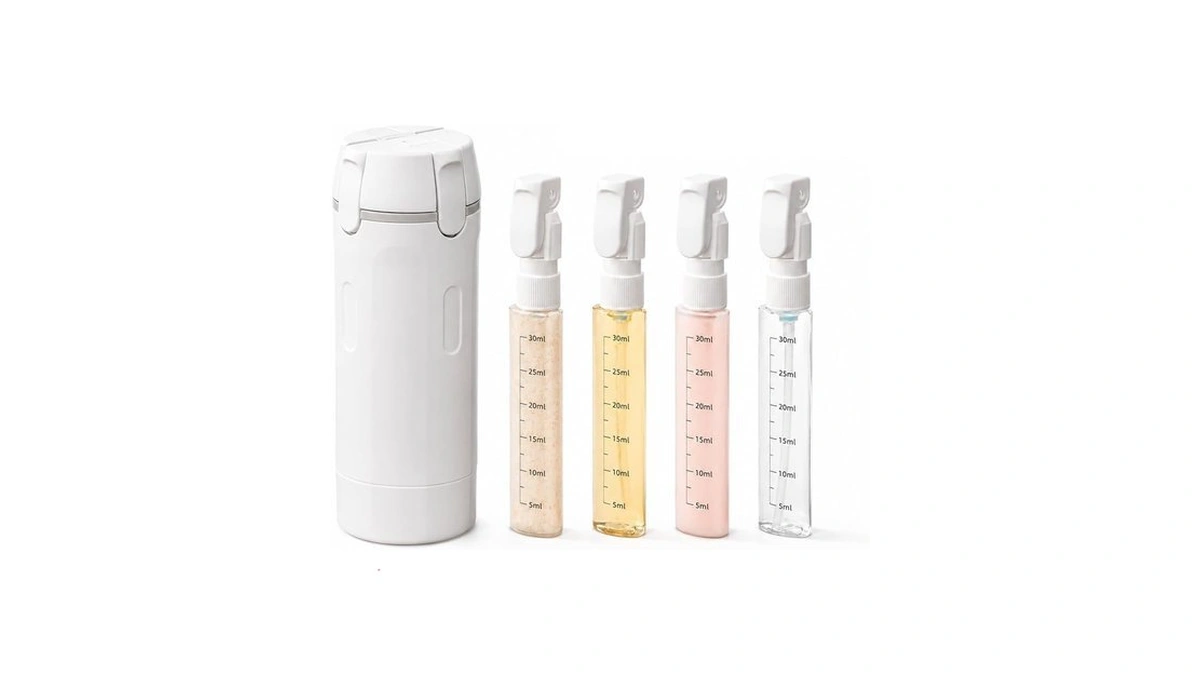 Piqola 4 In 1 Travel Dispenser Bottle, Leak Proof Refillable