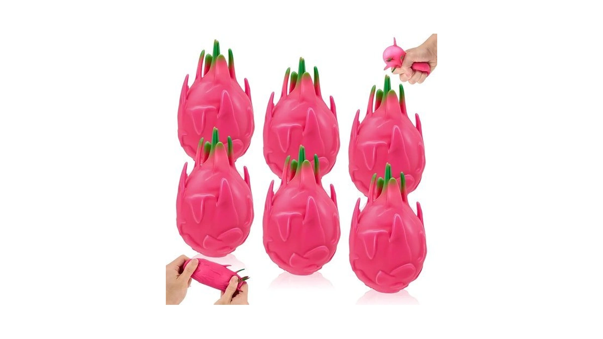 Charnoel 6 Pcs Dragon Fruit Stress Balls Bulk Gifts Peel