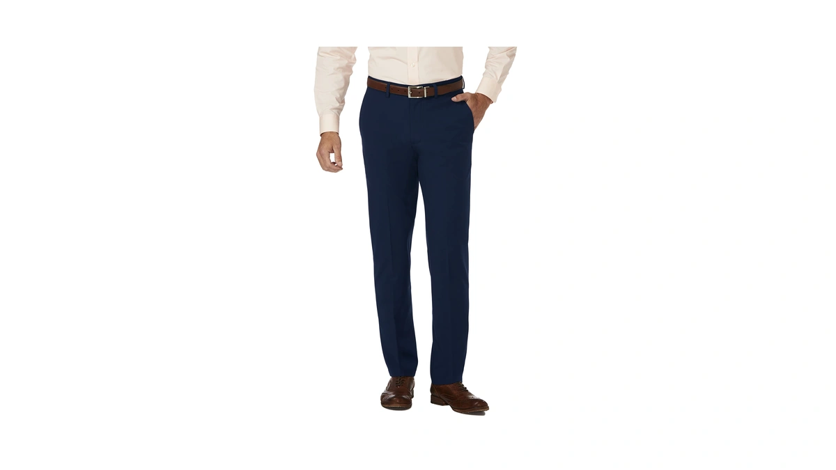 Haggar Men's Jmh Slim Fit Dress Pant Blue