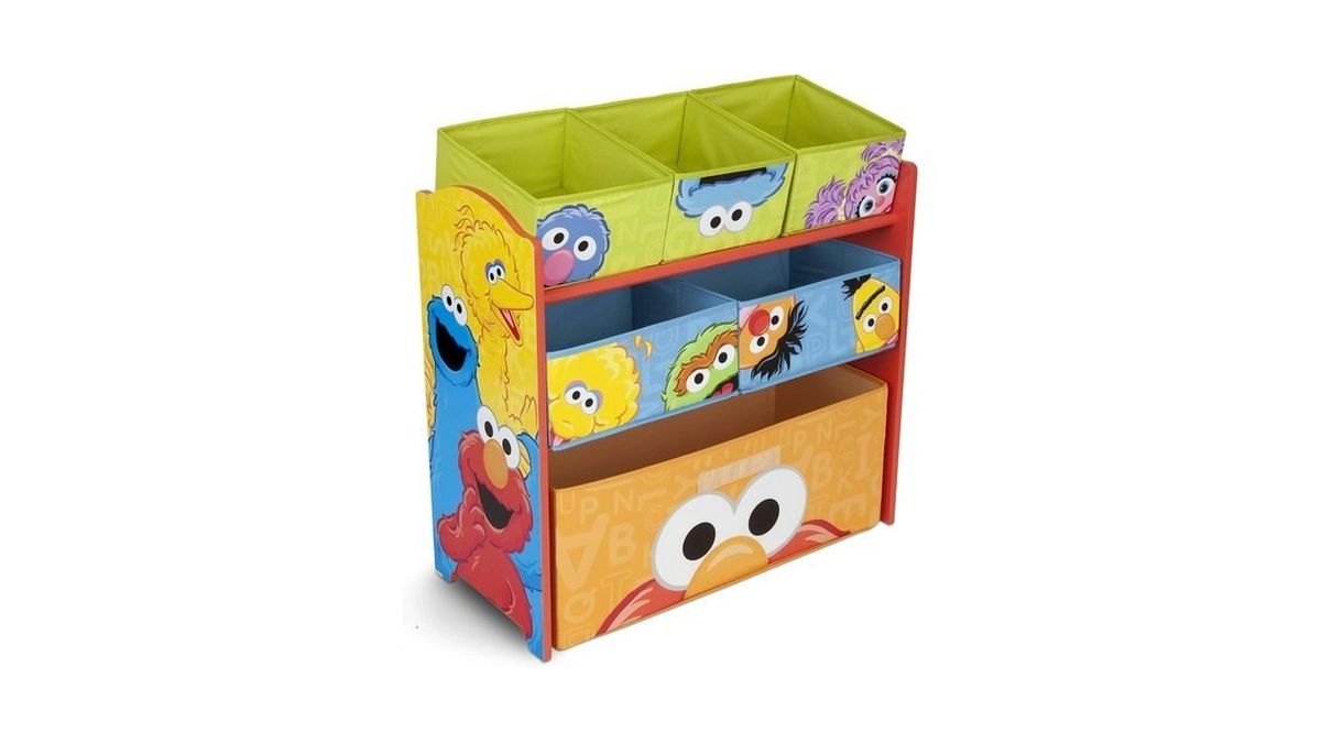 Sesame Street 6 Bin Design And Store Toy Organizer By