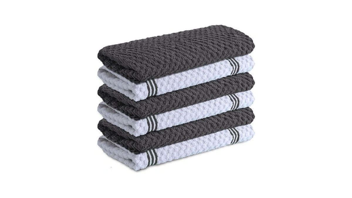 Infinitee Xclusives Kitchen Towels - 6 Pack - Cotton Dish