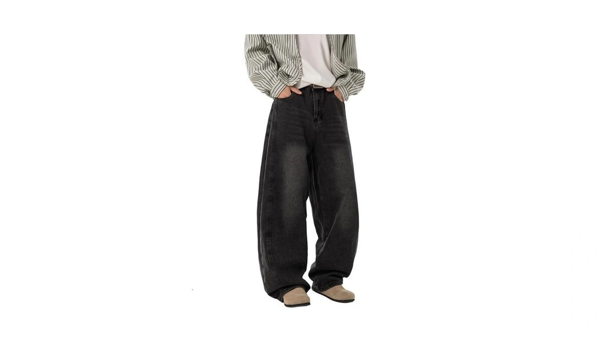 Aifarld Mens Baggy Jeans Wide Leg Denim Pants Hip Hop