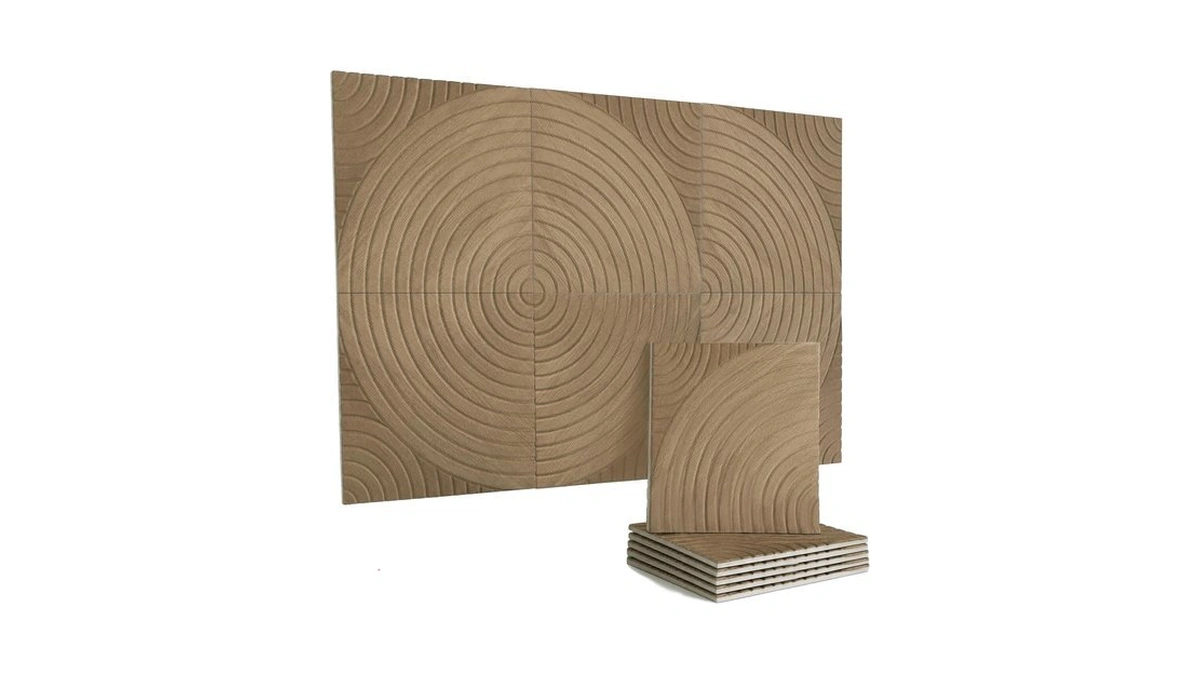 Acoustic Wood Wall Panels, 6 Pack 12x12 Inch Sound Absorbing