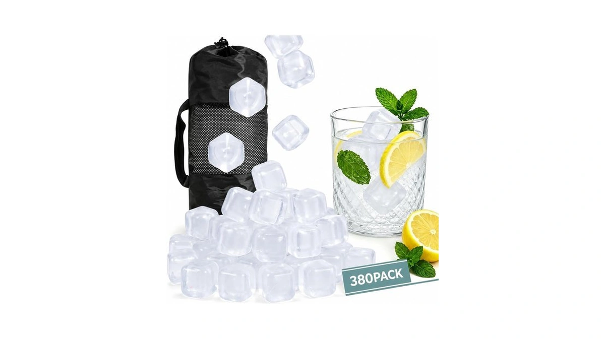 Tngan 380 Pack Reusable Ice Cubes For Drinks, Transparent Square