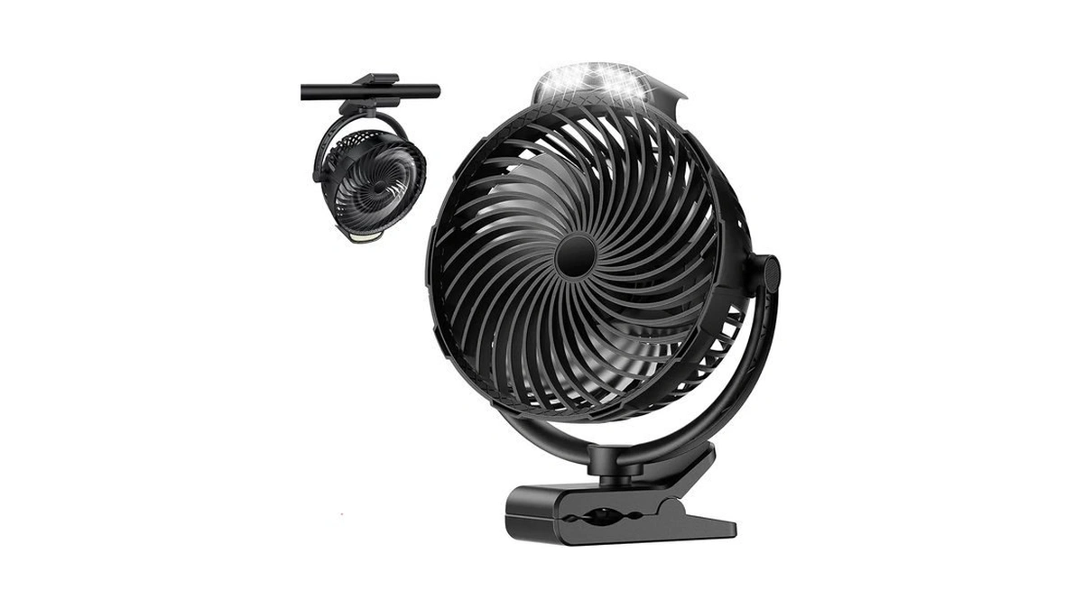 Gentsvip 8-inch Rechargeable Clip On Fan, 10000mah Portable Camping Fan