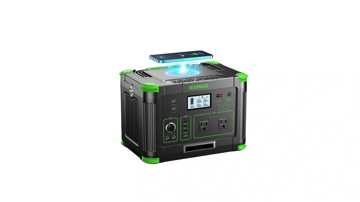Grecell Portable Power Station 500w, 519wh/140400mah Solar Generator Backup Lithium