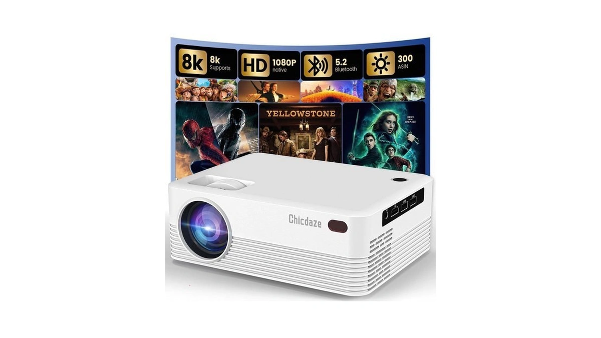 Mini Projector, Portable Projector With Wifi And Bluetooth, Smart Outdoor