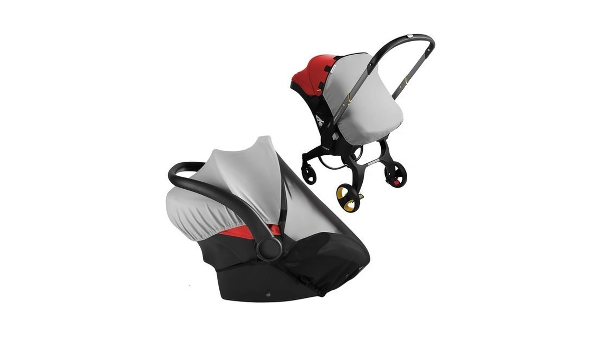 Doona Car Seat Cover, Grey, Mosquito Net & Sunshade Extension