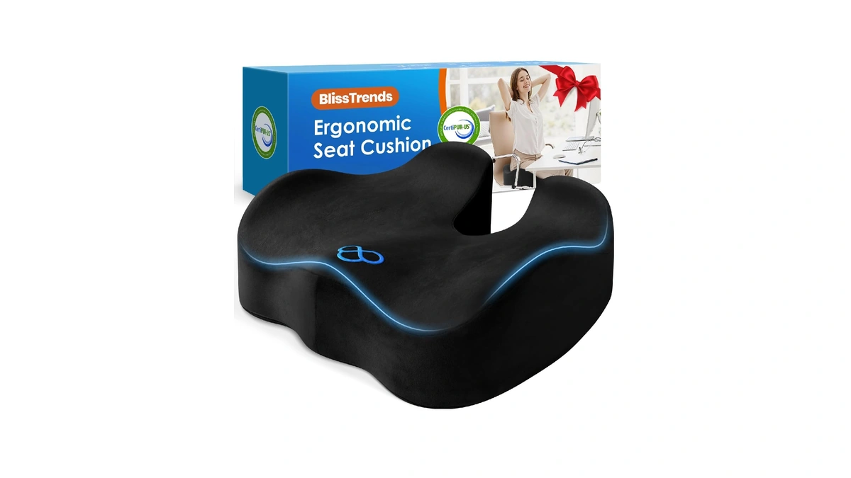 Blisstrends Memory Foam Seat Cushion For Office Chair & Car