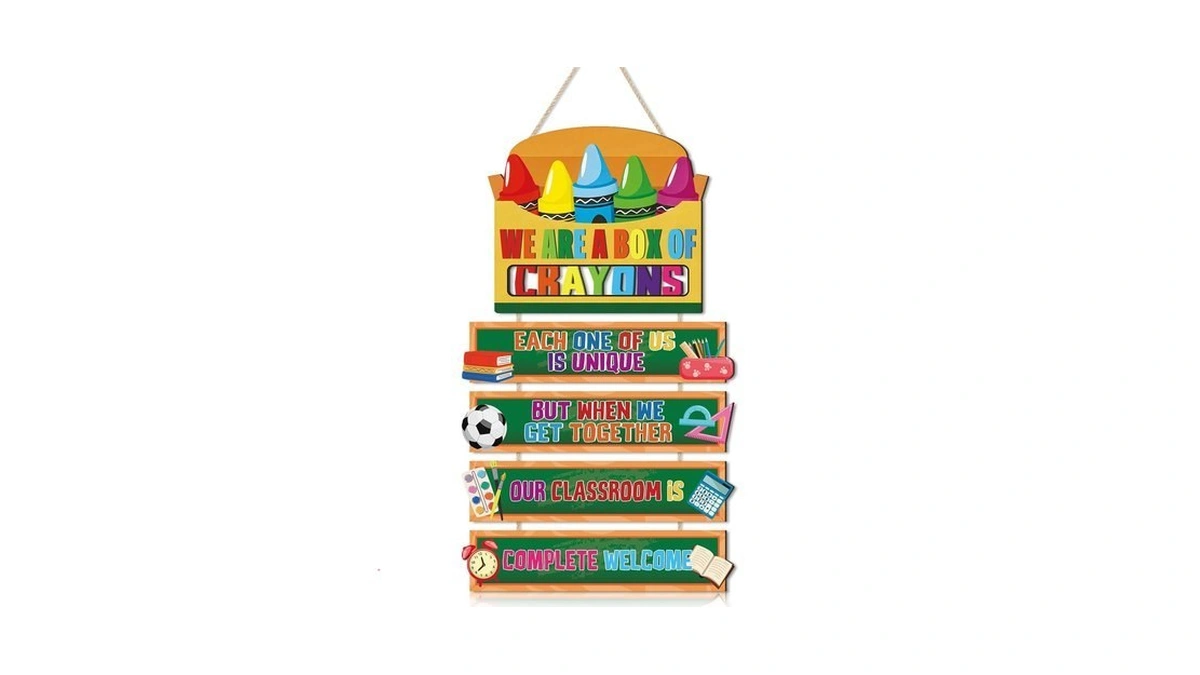 Toarti Classroom Welcome Inspirational Door Sign Hanging (11.4''x20''), Colorful Unique