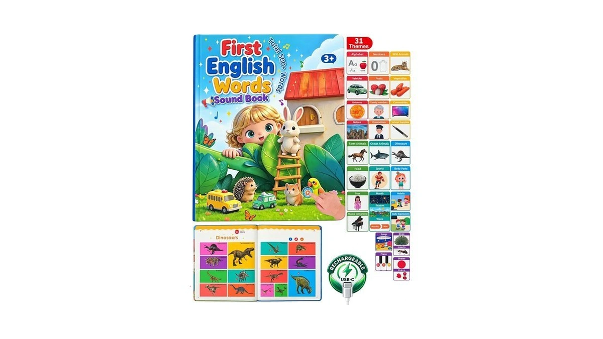 500 Words Sound Book For Kids,english Interactive Educational Toy With
