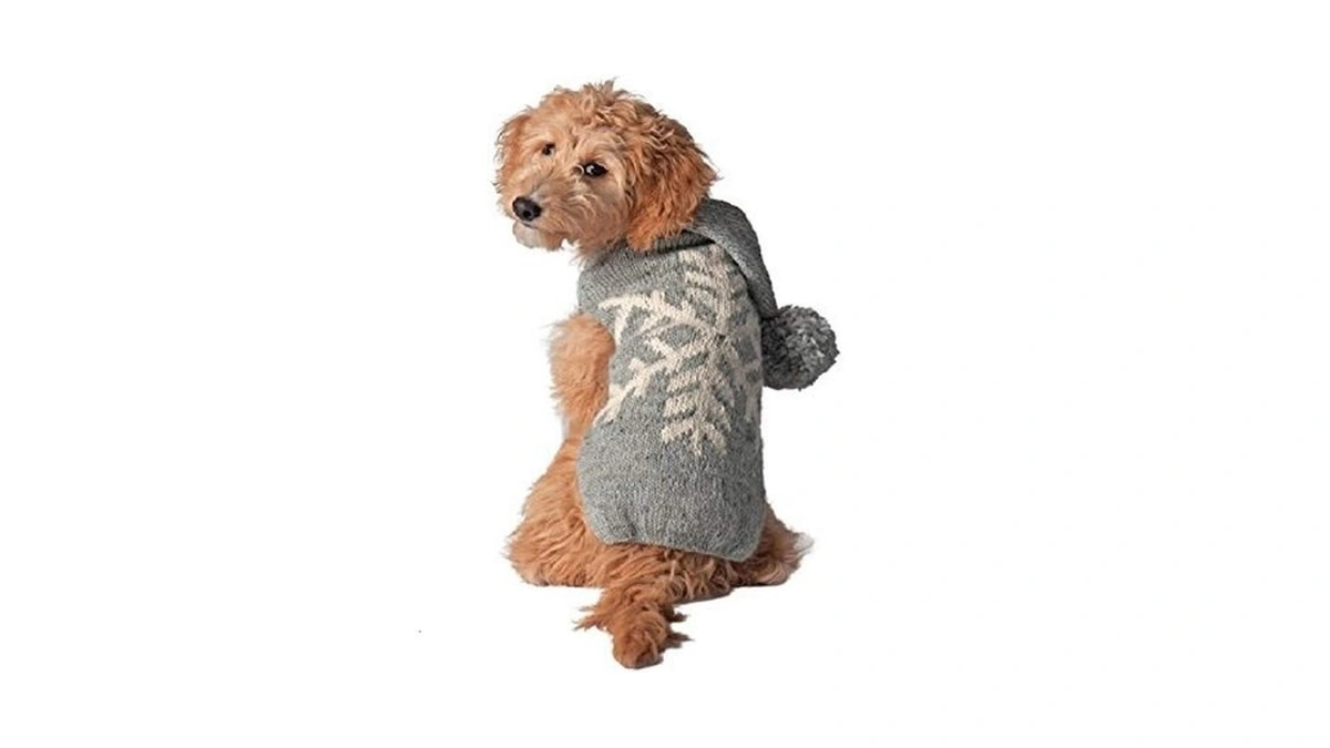 Chilly Dog Alpaca Snowflake Sweater For Dogs, 3x-large, Grey