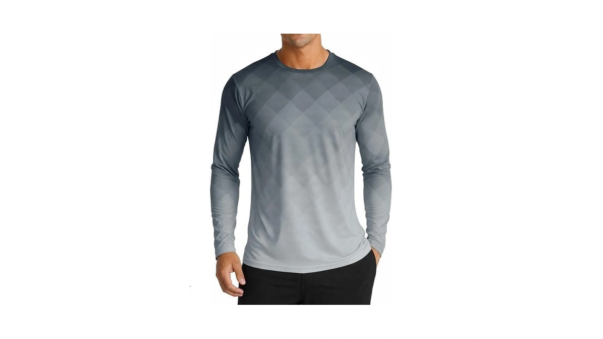 Aoysky Mens Long Sleeve Workout Shirts Quick Dry Moisture Wicking