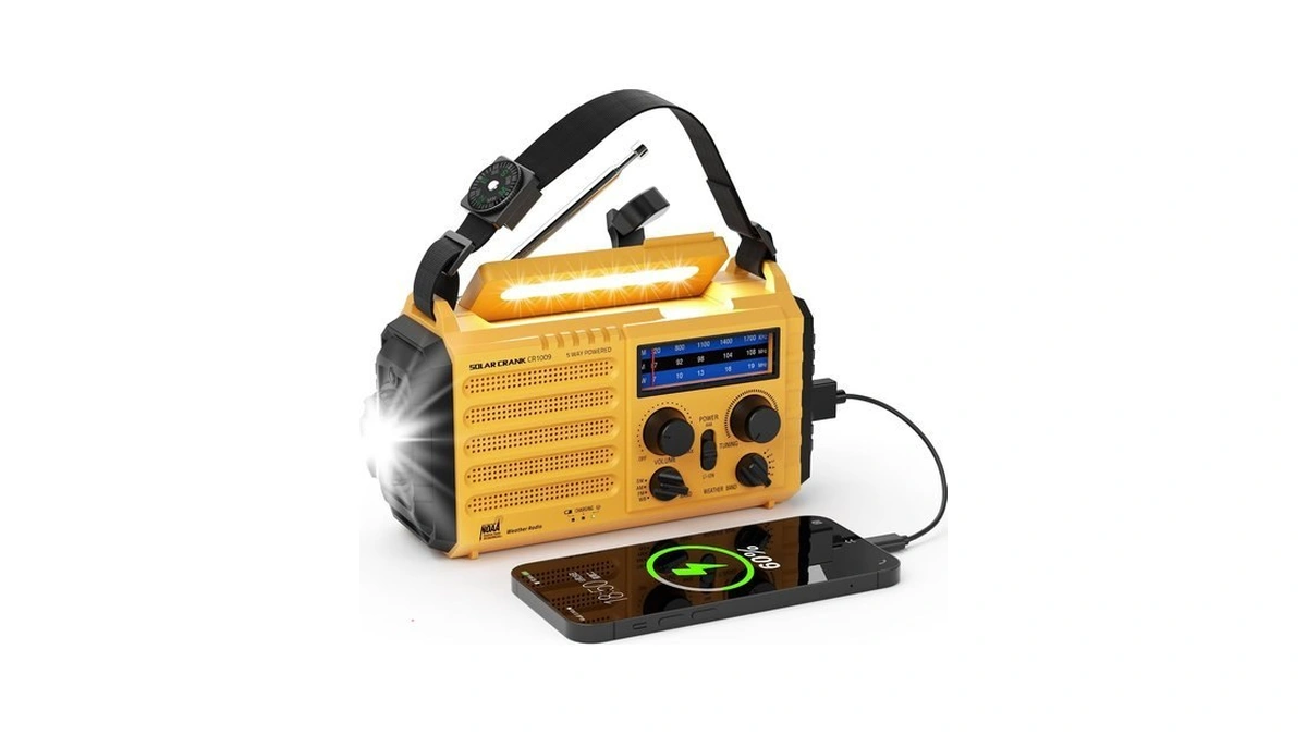 Emergency Weather Radio, Portable Solar Hand Crank Radio With Noaa/am/fm/sw