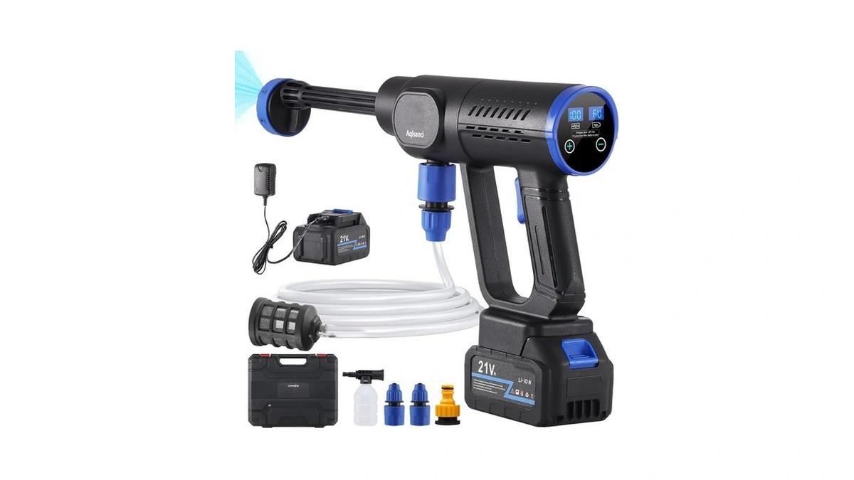 Aqlsaoci Cordless Pressure Washer Brushless Portable Power Washer 1450psi