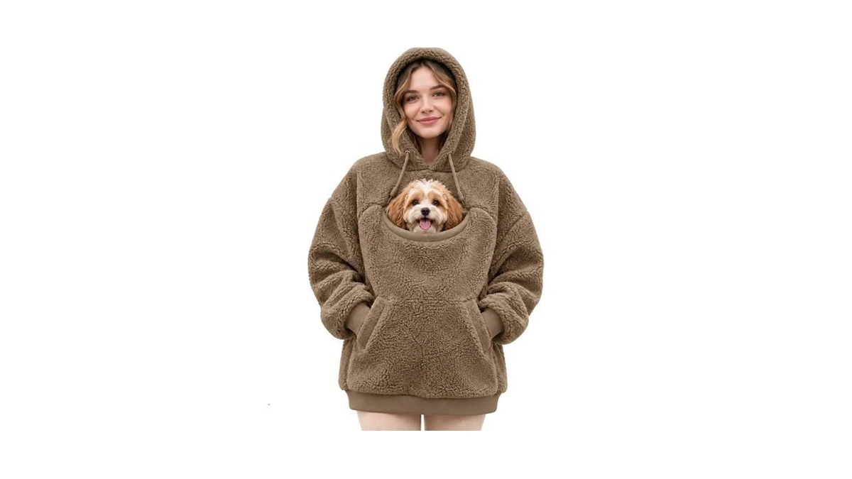 Cat Pouch Hoodie For Women Cat Dog Carrier Hoodie With