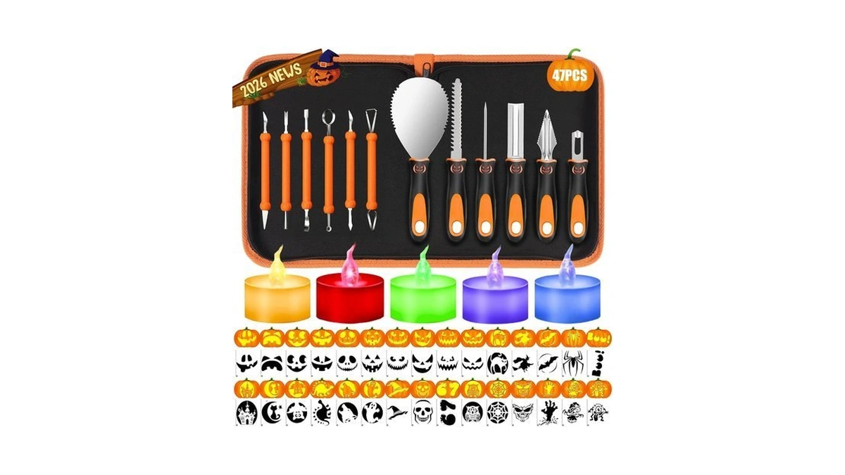 Kopotma Pumpkin Carving Kit With Stencils, Pumpkin Carving Tools