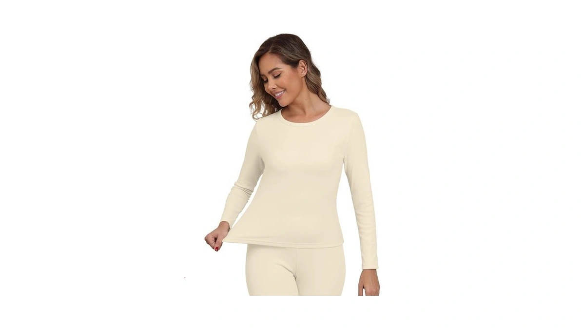 Grecerelle Women Thermal T Shirt Round Neck Base Layer Top